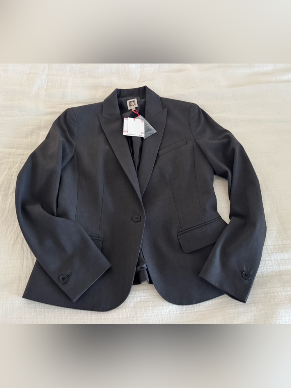 Anne Klein Black One-Button Blazer Size 6 NWT